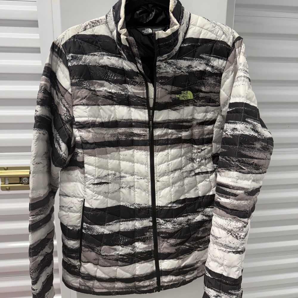 The NorthFace Striped Black and White Jacket